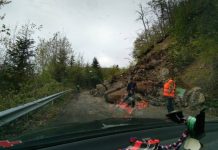 Drumul județean DJ 109F, afectat de căderi de pietre în Pasul Rotunda (foto)