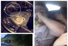 EXCLUSIV FOTO/VIDEO: Impactul dintre mașini a fost teribil. Vitezometrul din mașina șoferiței care bea bere la volan s-a blocat la 120 km/oră