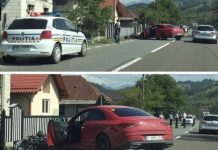 GALERIE FOTO – Un motociclist a fost lovit de un șofer neatent la Leordina
