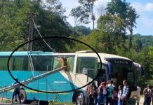 PANICĂ PE ȘOSEA: Un stâlp s-a prăbușit peste un autobuz plin cu elevi (foto/actualizare)