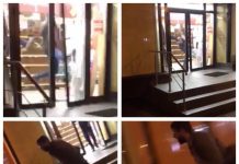 EXCLUSIVITATE / IMAGINI ŞOCANTE: Încercare de spargere la un supermarket din Baia Mare. Vezi cum a scăpat hoţul (FOTO, VIDEO)