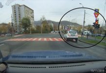 IMAGINI CAMERĂ BORD / EXCLUSIV: Un echipaj de Poliție trece pe roșu fără semnale acustice sau luminoase în Baia Mare