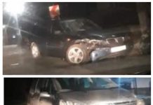 FOTO/VIDEO EXCLUSIV: Impact între două mașini în intersecția din centrul localității Hideaga