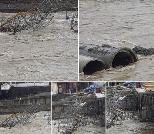 FOTO: CA-N ROMÂNIA – A crescut Lăpușul și a ”luat” podul