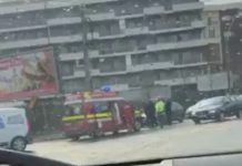 FOTO: Carambol în Baia Mare. O mașină s-a izbit de mai multe taxiuri în Hatvan