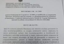 EXCLUSIV: UN PREFECT CU SÂNGE ÎN ”INSTALAȚIE” – În Maramureș circulația persoanelor va fi interzisă. VEZI EXCEPȚIILE (FOTO DOCUMENT)
