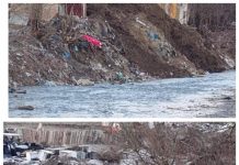 AVERTISMENT CITITORI – FOTO: Cetățenii din cartierul Valea Porcului din Vișeu de Jos aruncă mizeriile direct în râul VIȘEU