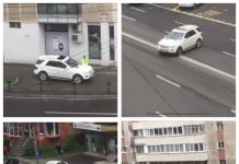 FOTO/VIDEO: MM-01-MBM parcare pe trotuar, amendă de la Poliția Locală Baia Mare. Încălcarea marcajului dublu continuu pe bd Traian după ce echipajul plecase