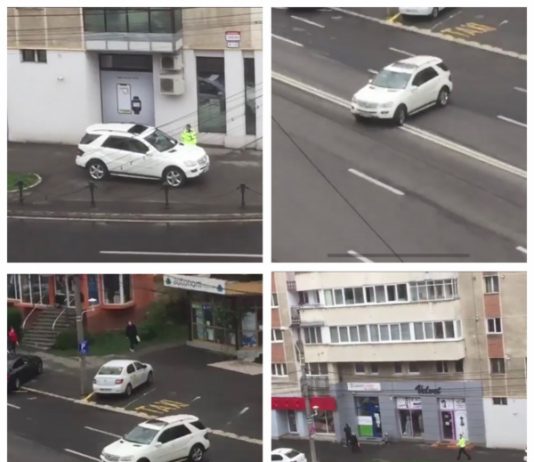 FOTO/VIDEO: MM-01-MBM parcare pe trotuar, amendă de la Poliția Locală Baia Mare. Încălcarea marcajului dublu continuu pe bd Traian după ce echipajul plecase