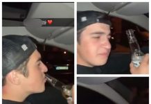 VIDEO EXCLUSIV – INCONȘTIENT LA VOLAN: Bea bere, cântă și conduce fără centură pe străzile din Baia Mare