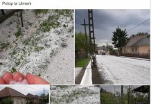 Galerie foto/VIDEO: Ulmeniul distrus de grindină. Derdeluș pe șosele