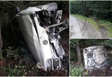 FOTO – O întreagă familie, accident înfiorător la Cernești, în Maramureș. Mașina lor s-a izbit violent de un copac