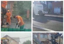 EXCLUSIV – IMAGINI VIDEO HALUCINANTE ÎN BAIA MARE: Au asfaltat o stradă în timpul furtunii! Astăzi au decopertat carosabilul proaspăt turnat