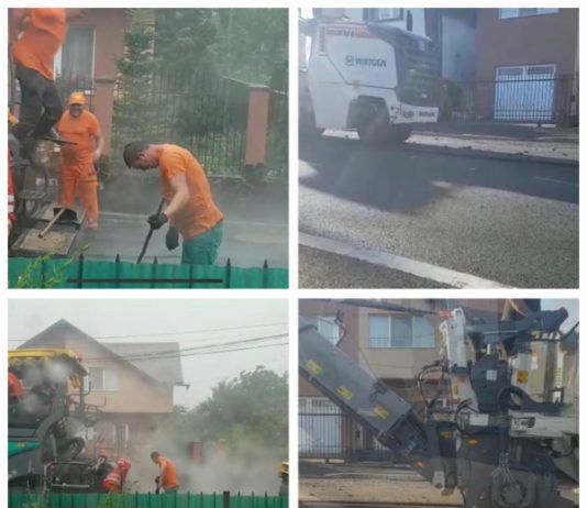 EXCLUSIV – IMAGINI VIDEO HALUCINANTE ÎN BAIA MARE: Au asfaltat o stradă în timpul furtunii! Astăzi au decopertat carosabilul proaspăt turnat