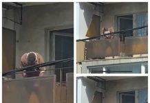 EXCLUSIV VIDEO CITITORI- Un băimărean se masturbează ziua în amiaza mare pe balconul apartamentului uitându-se după adolescente