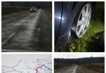 VIDEO: Lucrări abandonate pe DJ182B Baia Mare – Remetea Chioarului – Șomcuta Mare. Carosabil ciuruit de gropi, mașini distruse