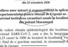 FOTO EXCLUSIV: Vișeul de Jos intră în CARANTINĂ. Luni, ora 8.00. Rata de infectare: 4,33/1.000