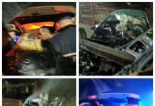 FOTO/VIDEO: Prăpăd la Tăuții de Sus. Cu 0,99 în etilotest un șofer a distrus totul în cale și, de față cu polițiștii, a sărit să îl bată pe un alt șofer (actualizare)