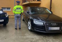 FOTO: Mașină semnalată furată din Marea Britanie, descoperită în Săliștea de Sus