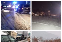 EXCLUSIV FOTO: Ninsorile aduc haos pe șosele – Impact violent la intrare în Sighetu Marmației. Accidente și în Bușag și Baia Mare (ACTUALIZARE)