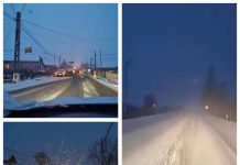 FOTO/VIDEO EXCLUSIV: Șoselele Maramureșului acoperite din nou de nămeți. Impact violent la Satulung pe DN1C