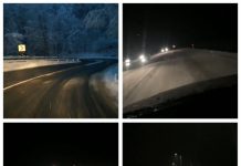 VIDEO: Cu viteza melcului pe drumurile naţionale. Ninge abundent în Maramureş