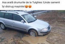 FOTO/VIDEO EXCLUSIV: Ulițele din Tulghieș adevărate capcane pentru șoferi. Două mașini avariate astăzi dimineață