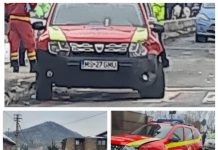 FOTO / ACTUALIZARE: Accident rutier pe strada Industriei din Baia Mare. O maşină s-a izbit de maşina unui echipaj SMURD