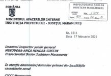 DOCUMENT HALUCINANT: Prefectul de Maramureș: Elevii cu domiciliul în localități carantinate pot merge la școală în alte localități doar dacă pot demonstra că au avut COVID