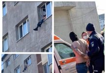 FOTO / VIDEO EXCLUSIV – Recent revenit în țară, un tânăr a ieșit pe geamul apartamentului de la etajul 3 al unui bloc din Târgu Lăpuș. Suspiciune că ar fi consumat substanțe interzise (actualizare)