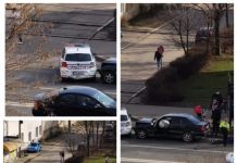 GALERIE FOTO, VIDEO: Accident în Baia Mare, implicată maşina poliţiei (actualizare)