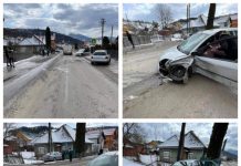 Galerie foto / video EXCLUSIV: Impact violent între două mașini la Borșa în zona Rotundu din Borșa. Două persoane rănite (actualizare)