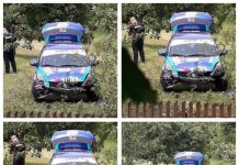 FOTO/VIDEO EXCLUSIV: Raliul Maramureşului – A zburat cu bolidul prin gardul unei gospodării din Coruia