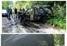 EXCLUSIV FOTO/VIDEO: Șoferul contrabandist urmărit de Poliţia de Frontieră a decedat. El a lovit o maşină apoi a plonjat în albia râului Vişeu