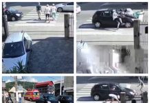 EXCLUSIV VIDEO BORȘA: Trei turiști spulberați de o mașină pe o trecere de pietoni (imagini șocante)