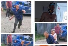 EXCLUSIV VIDEO: SCANDAL – Un bărbat din Poienile de Sub Munte a fost lovit în cap cu pietre de un localnic scos din sărite că l-a ”vizitat” DSP-ul. Totul sub privirile consilierului primarului