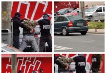 FOTO: DE FRICĂ A FĂCUT PIPI PE EL – Un șofer din Maramureș a fost urmărit și încătușat de poliție într-o parcare din Cluj