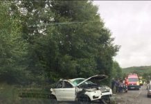 FOTO/VIDEO EXCLUSIV: 3 victime, printre care și un copil, în urma unui accident grav la ieșirea din Cavnic spre Șurdești. BMW implicat